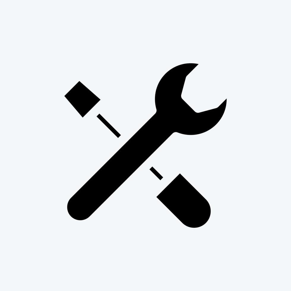 outils d'icônes. adapté au symbole de construction. style de glyphe. conception simple modifiable. vecteur de modèle de conception. simple illustration