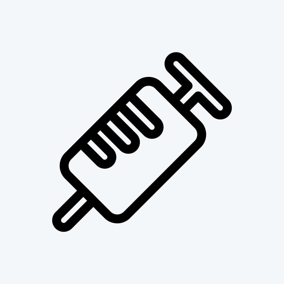 icône seringue. adapté au symbole de la médecine. style de ligne. conception simple modifiable. vecteur de modèle de conception. illustration simple