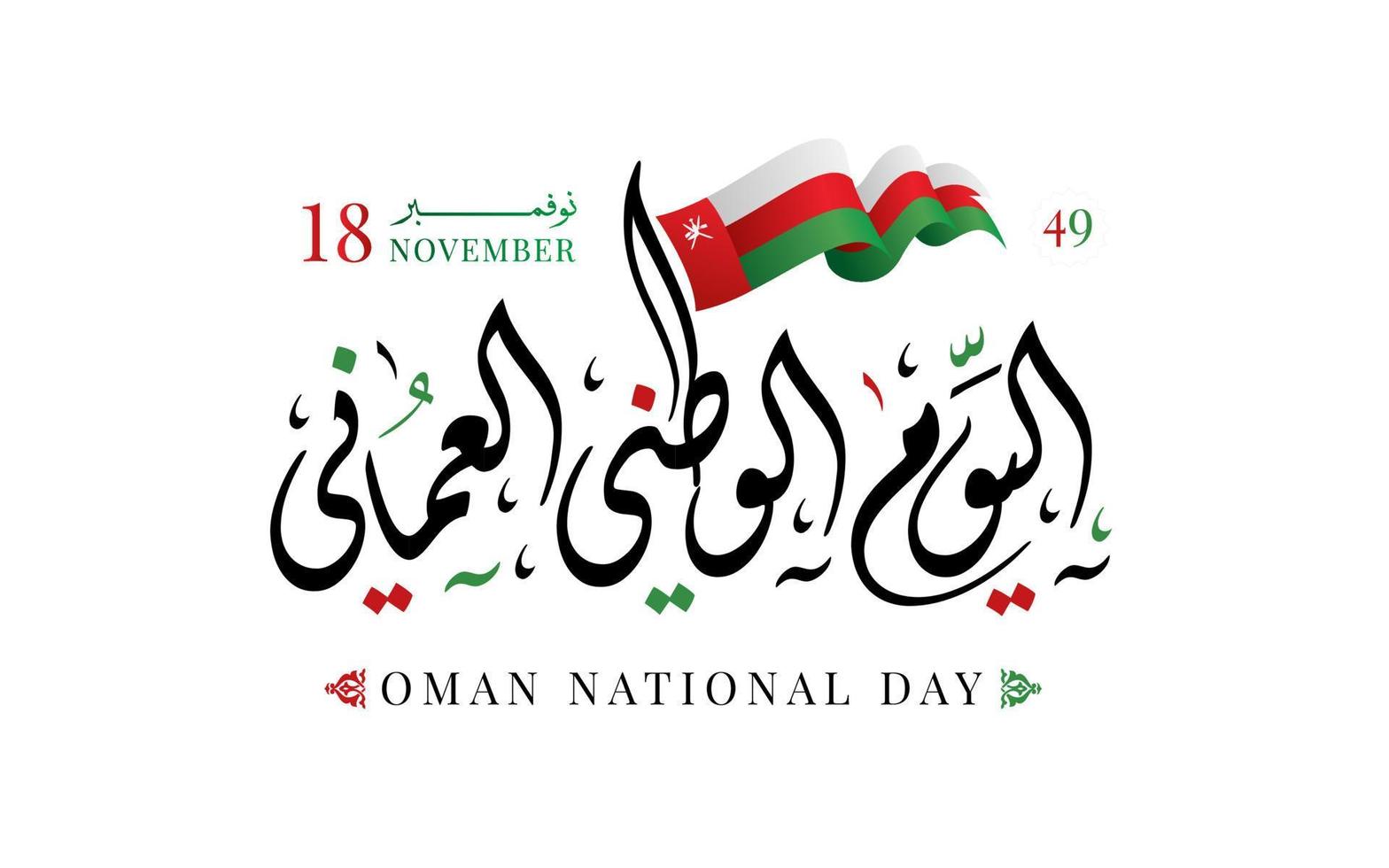 sultanat d'oman fête nationale 18 novembre illustration vectorielle vecteur