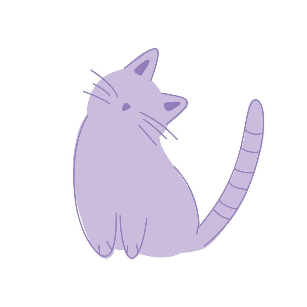 chat violet abstrait, style minimalisme. illustration vectorielle vecteur