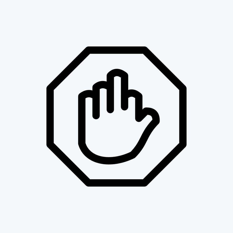 icône arrêt main. adapté au symbole de construction. style de ligne. conception simple modifiable. vecteur de modèle de conception. illustration simple