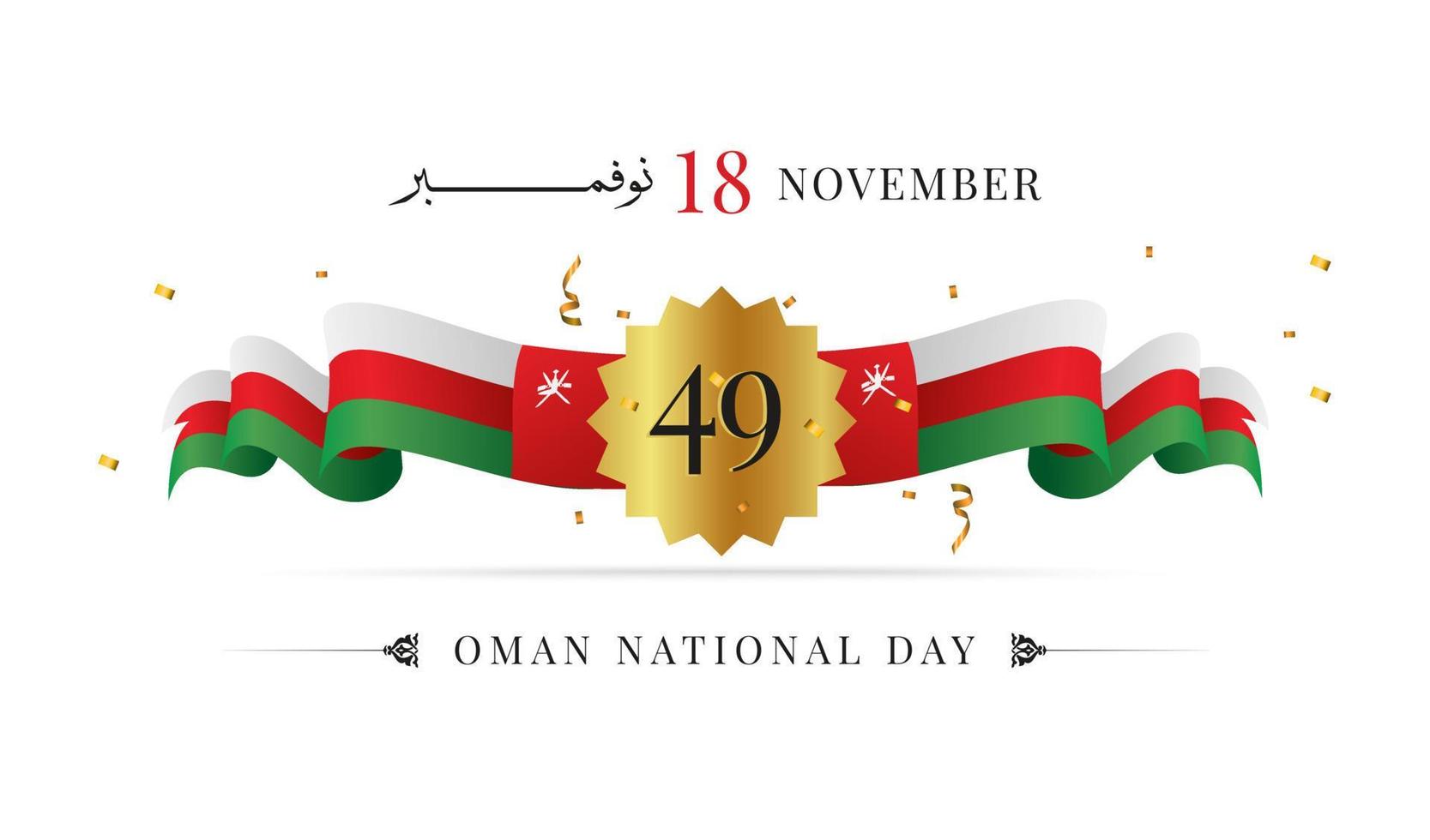 sultanat d'oman fête nationale 18 novembre illustration vectorielle vecteur