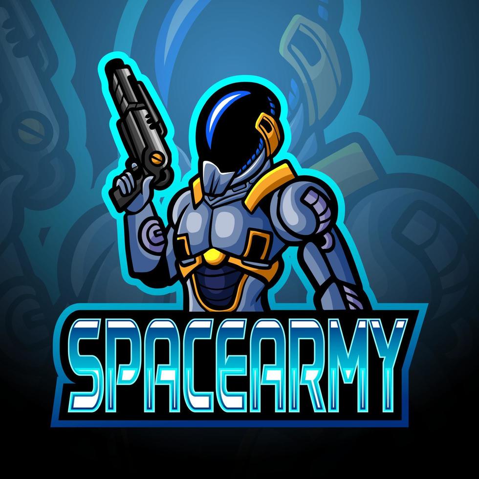 logo de la mascotte esport de l'armée de l'espace vecteur