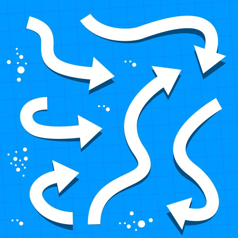 arrière-plan avec flèches, flèches vectorielles abstraites à des fins de conception, ensemble d'icônes vectorielles de flèches, icônes de flèches plates ou illustration vectorielle de symboles vecteur