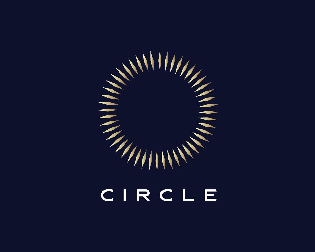 inspiration de conception de logo de luxe étincelant bleu circulaire de technologie vecteur