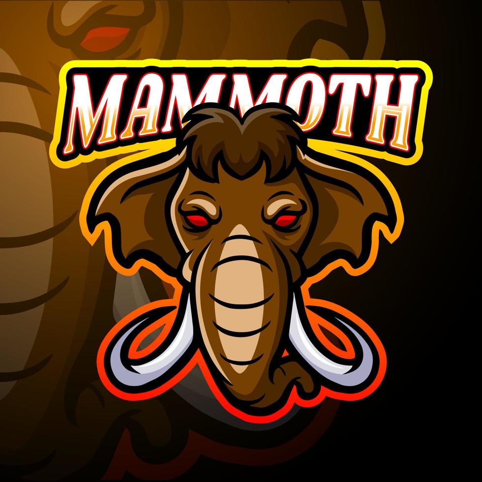 conception de mascotte de logo esport mammouth vecteur