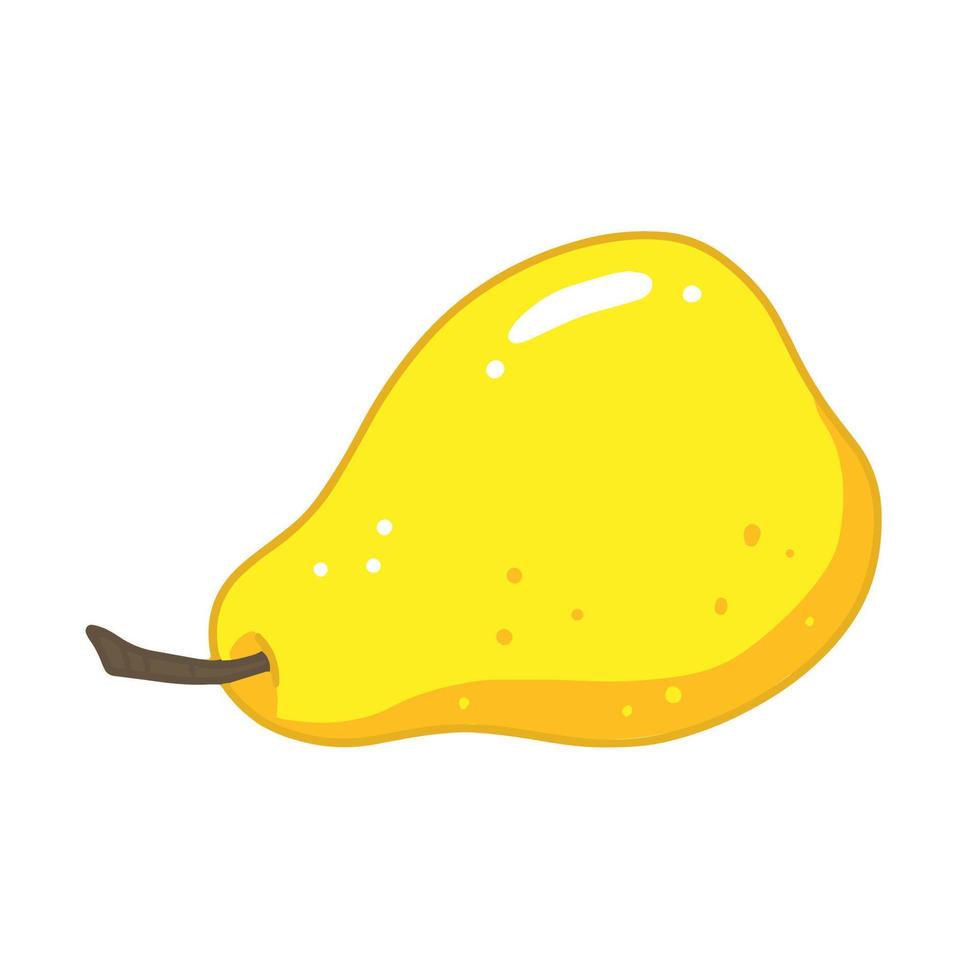 poire couchée jaune en style cartoon. illustration vectorielle de fruits isolés. vecteur