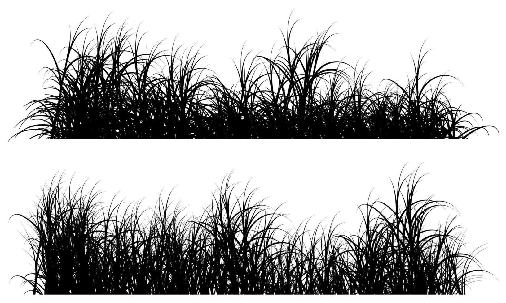 silhouette d'herbes hautes, herbe noire vecteur