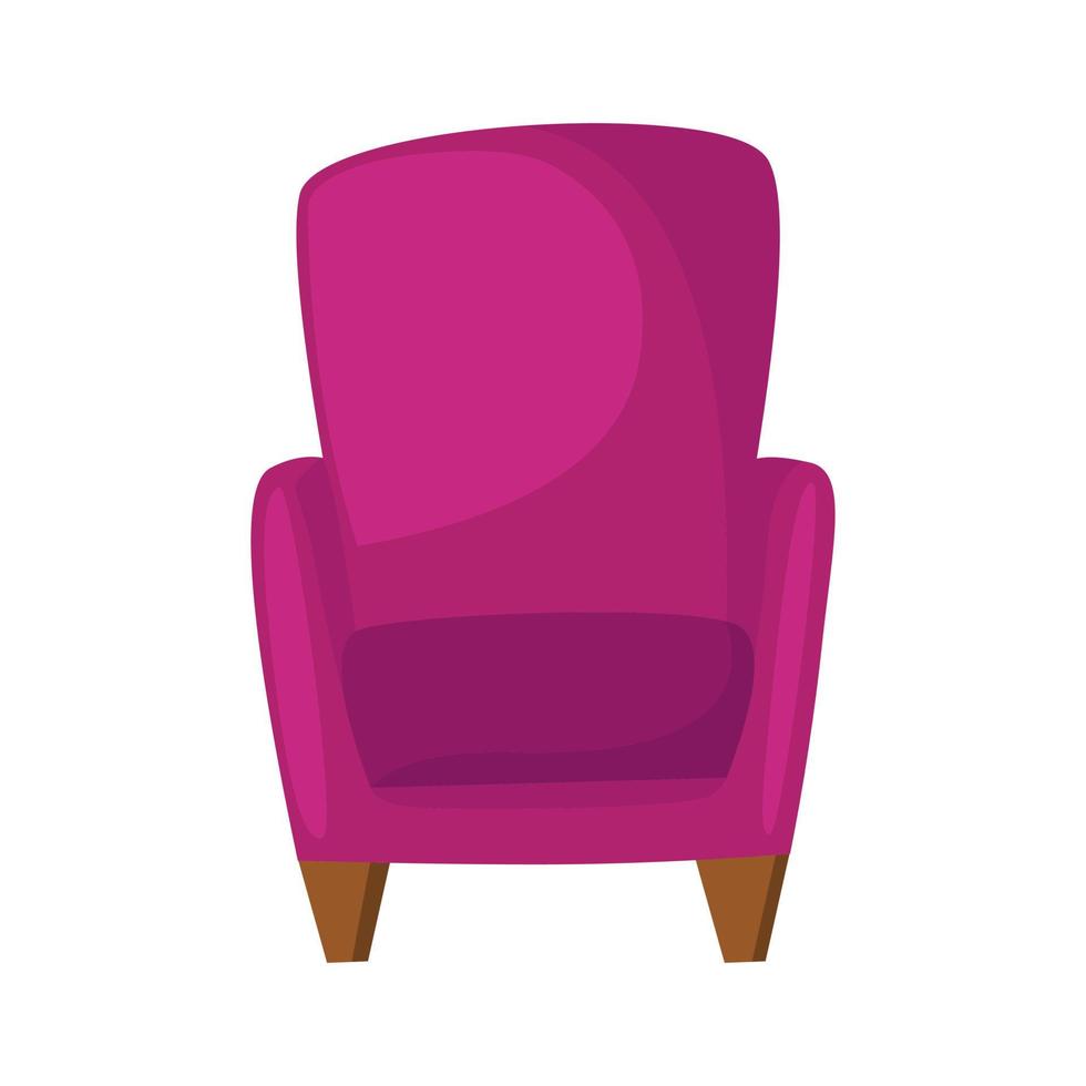 illustration isolée de vecteur de style plat fauteuil coloré intérieur