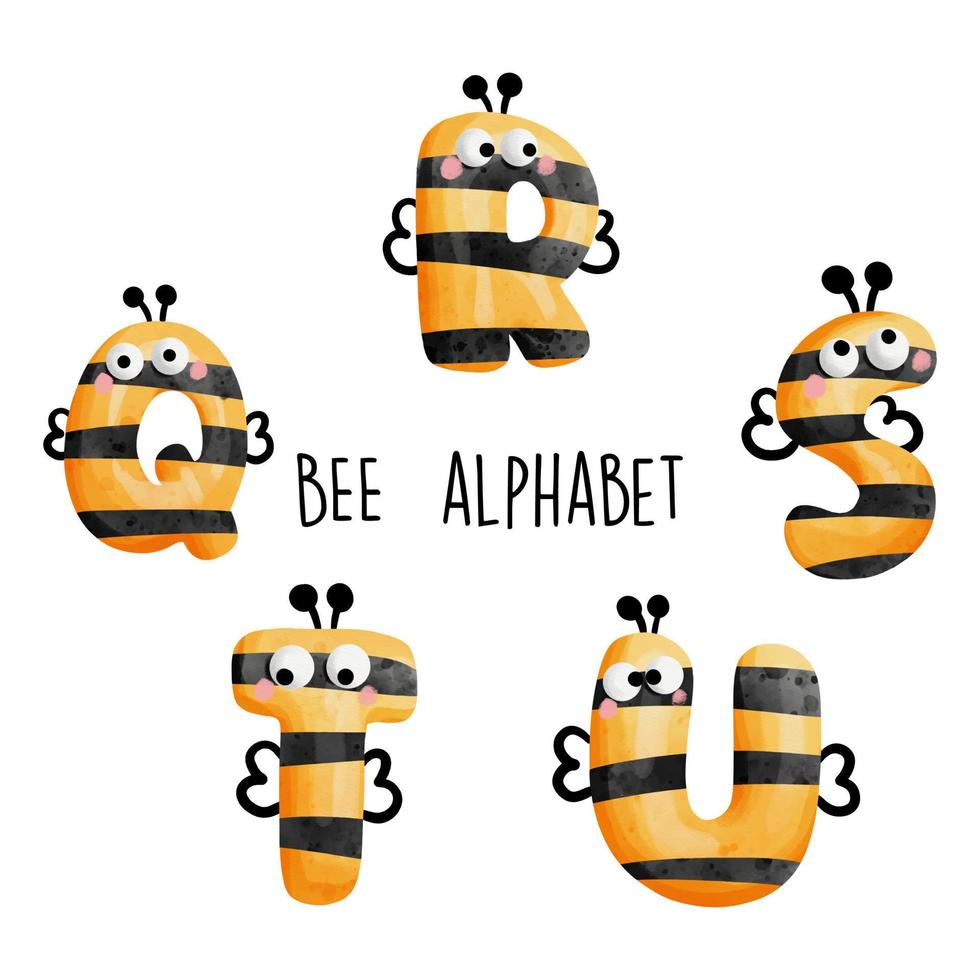alphabet d'abeille, police d'abeille. illustration vectorielle vecteur