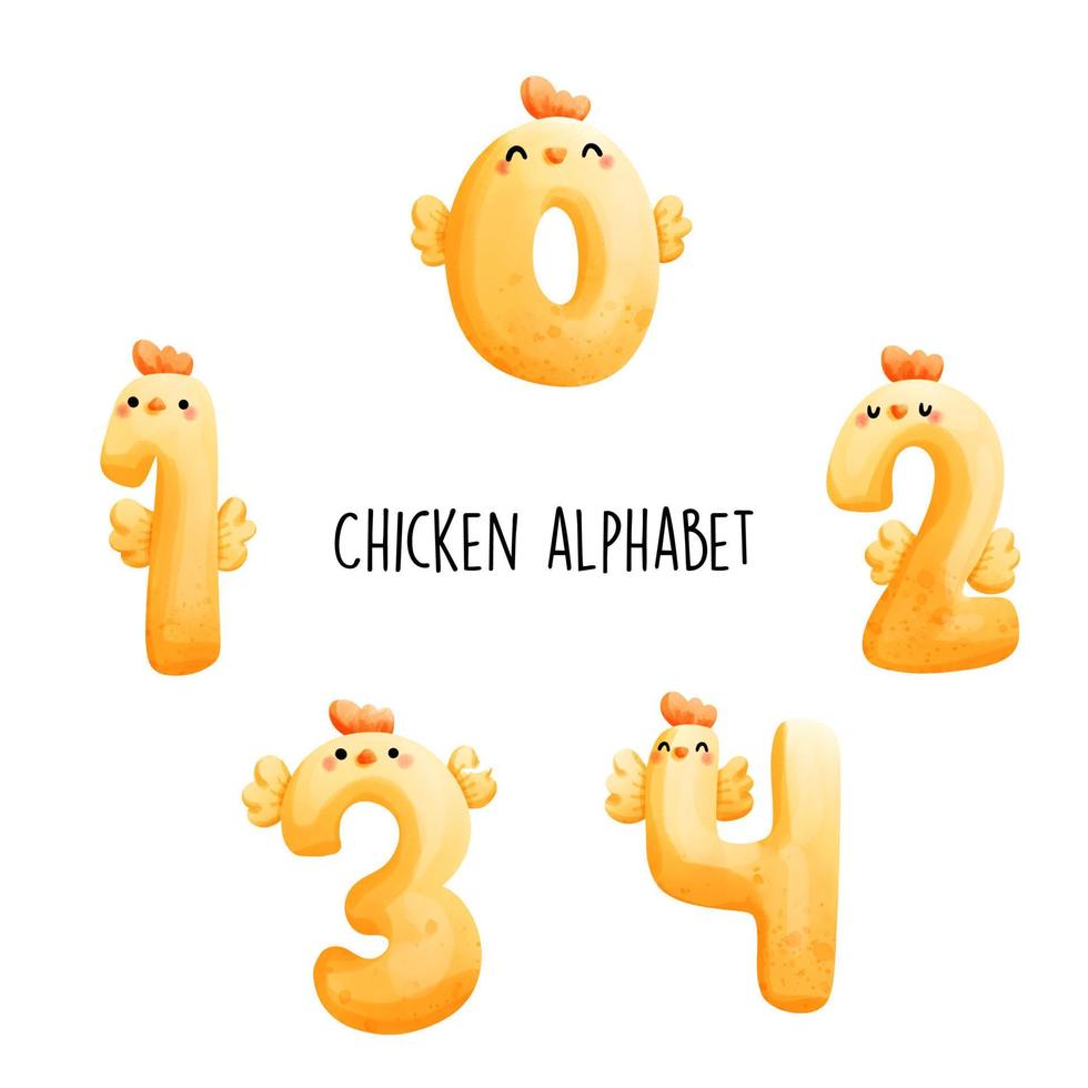 alphabet de poulet. illustration vectorielle vecteur