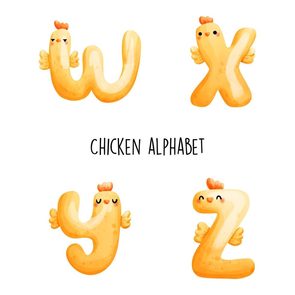 alphabet de poulet. illustration vectorielle vecteur