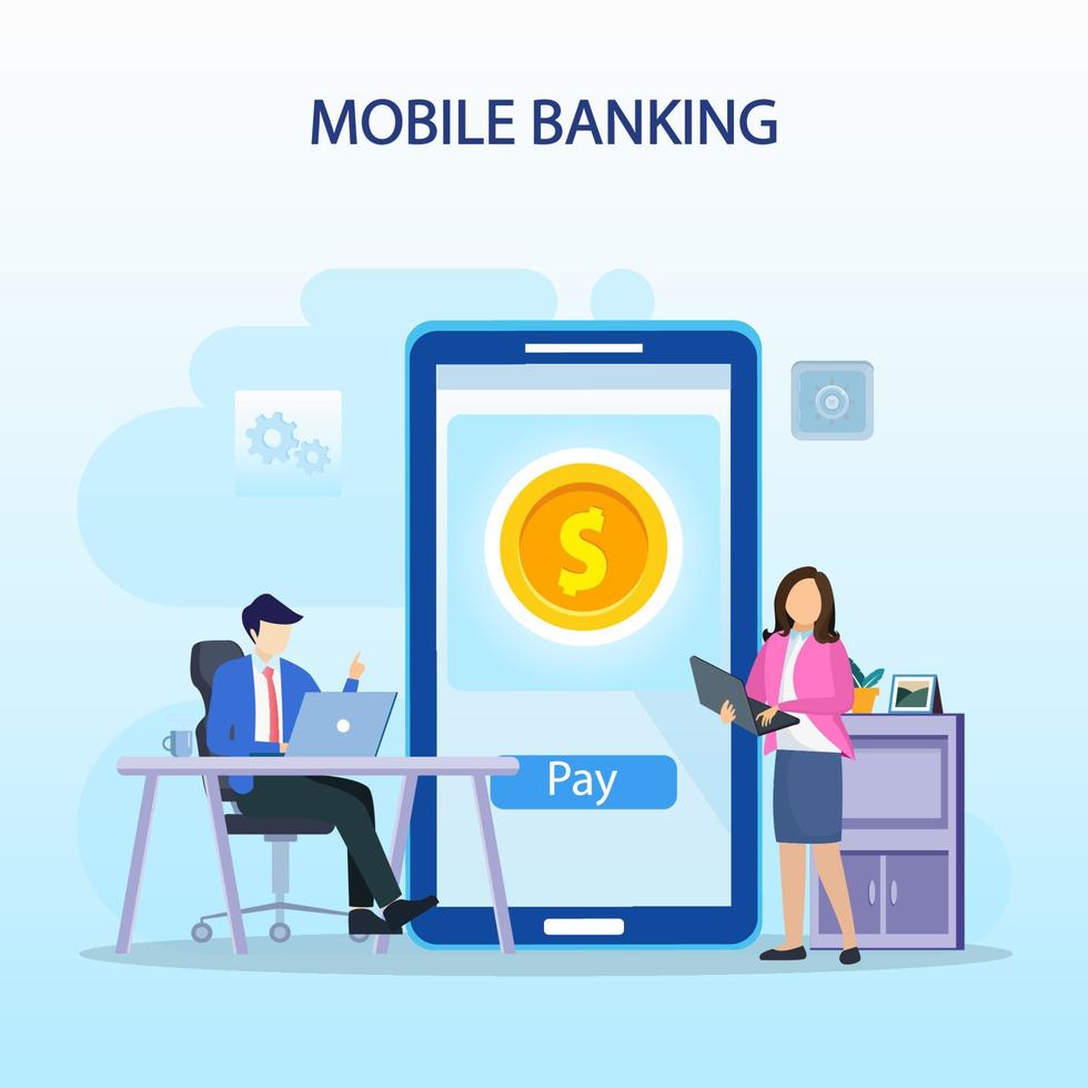 vecteur d'illustration de concept de banque mobile.