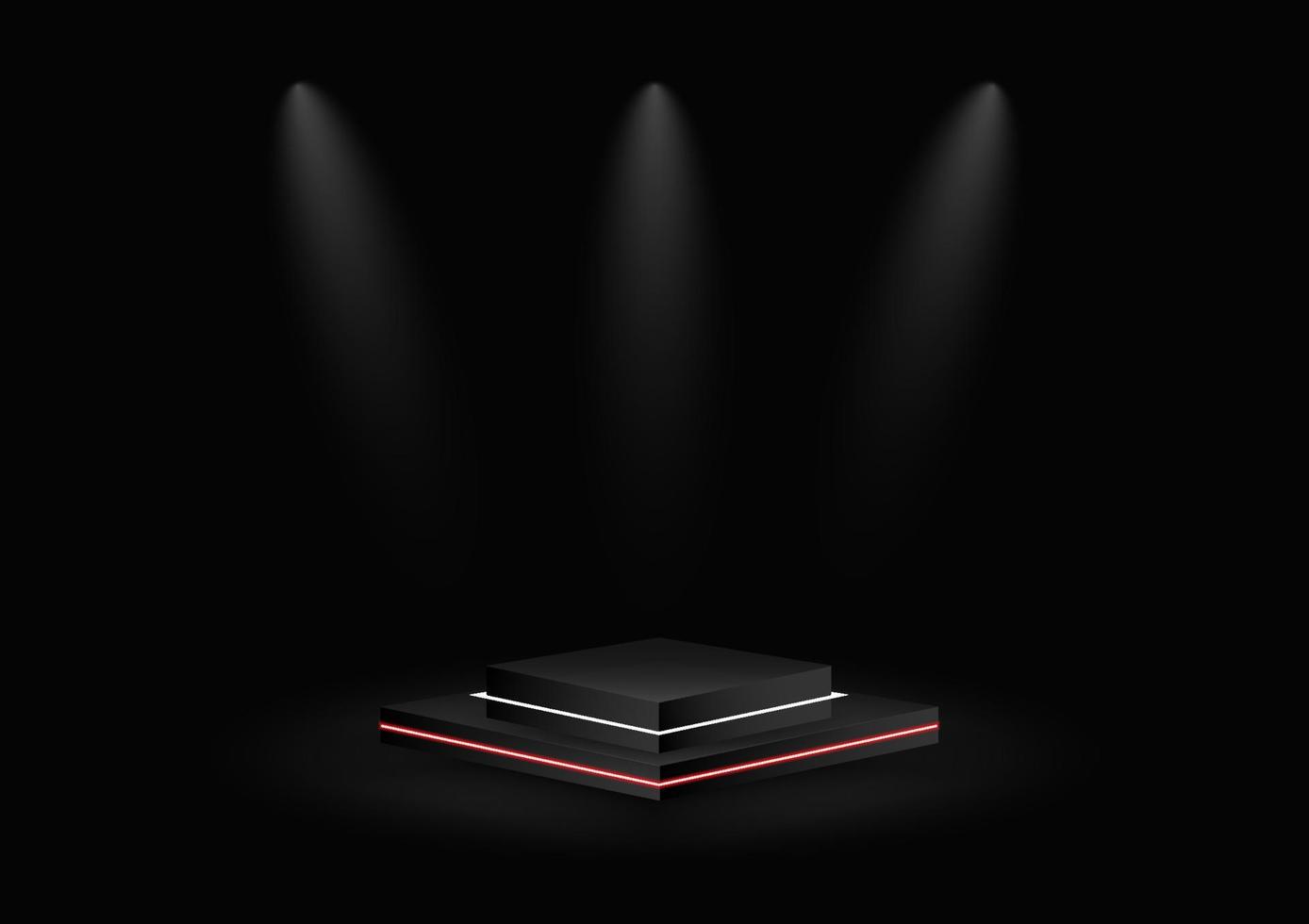 scène de piédestal de néon rouge de podium de projecteur pour le vecteur d'affichage de produit