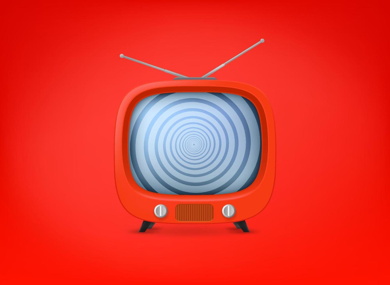 icône de télévision rouge sur fond rouge. illustration vectorielle 3d vecteur