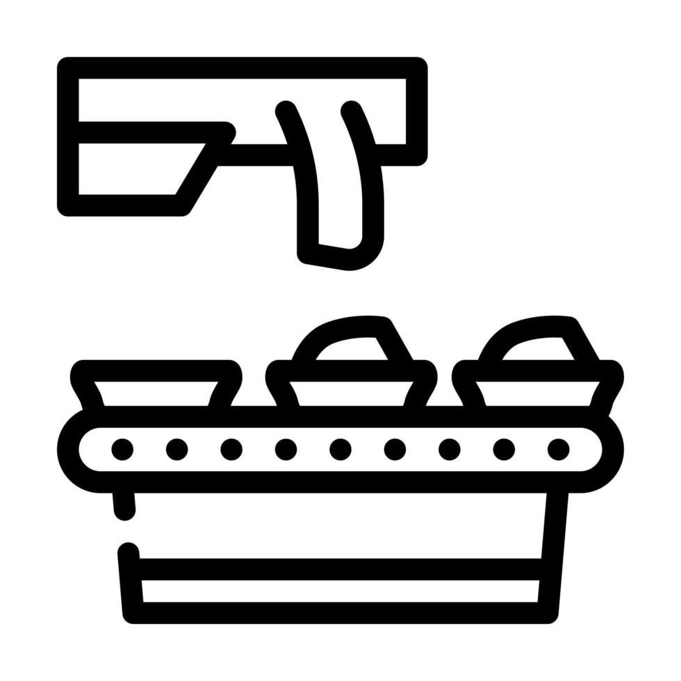 illustration vectorielle de l'icône de la ligne du convoyeur alimentaire vecteur