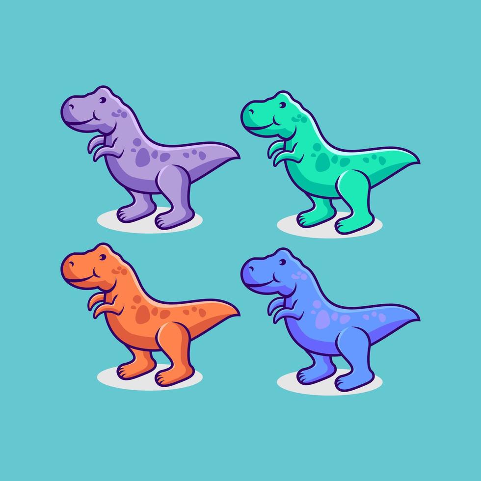 illustration vectorielle de dessin animé dinosaure coloré vecteur