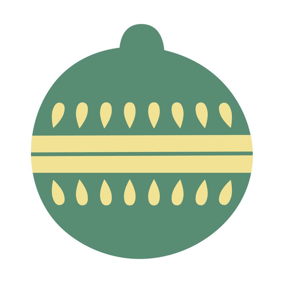 jouet de noël pour l'arbre, boule avec un motif. illustration vectorielle dessinés à la main.symbole de vacances traditionnel vecteur