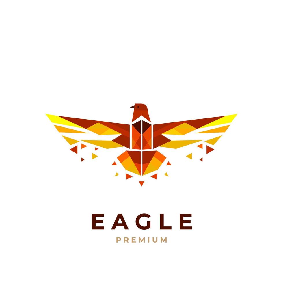 logo d'illustration d'aigle géométrique séparé vecteur