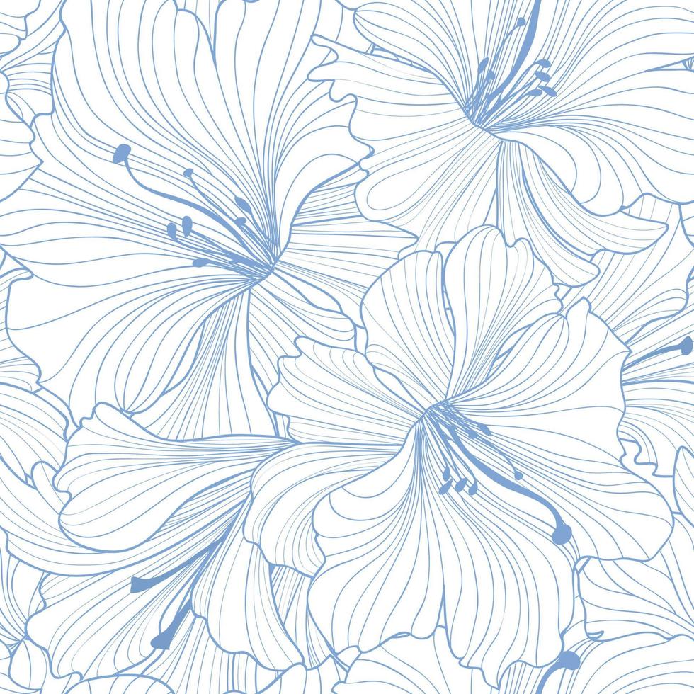 motif floral sans soudure. fond de fleur. texture transparente florale avec des fleurs. papier peint carrelé s'épanouir vecteur