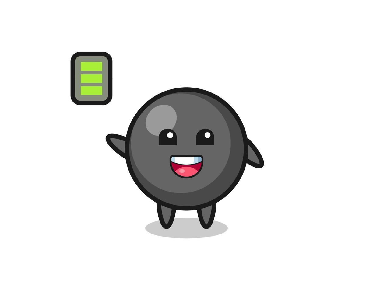 personnage de mascotte de symbole de point avec un geste énergique vecteur