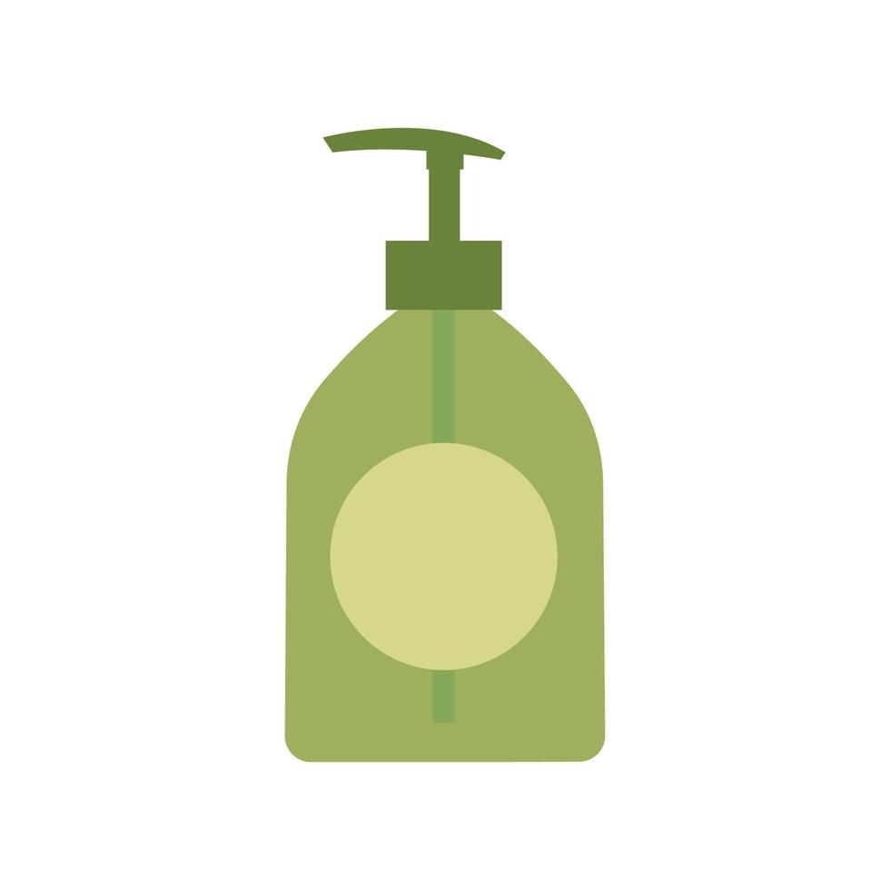 bouteille verte de savon d'olive liquide avec maquette de pompe isolée sur fond blanc. illustration vectorielle vecteur