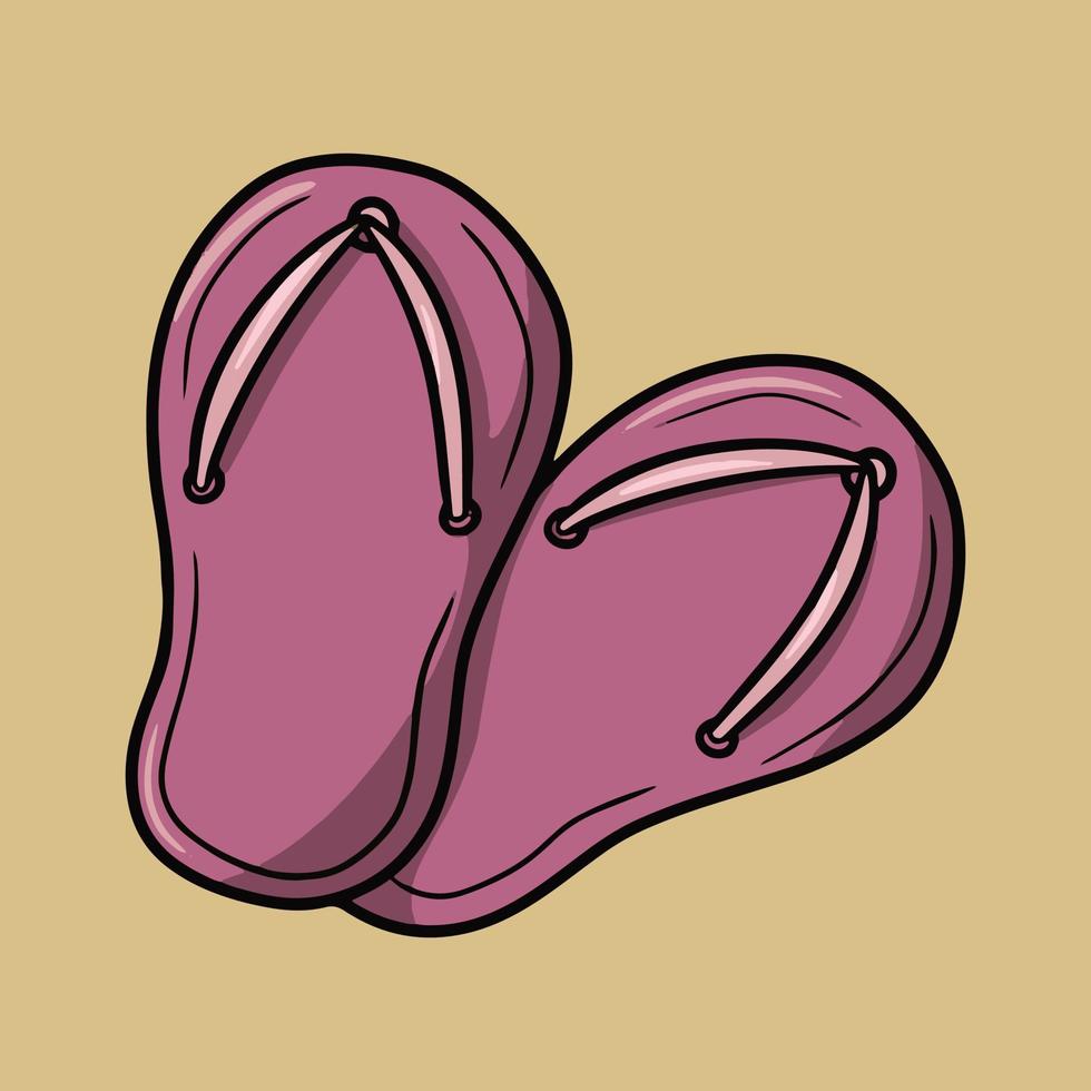 chaussons de plage roses, chaussures de piscine, accessoires de voyage, illustration vectorielle de dessin animé sur fond clair vecteur