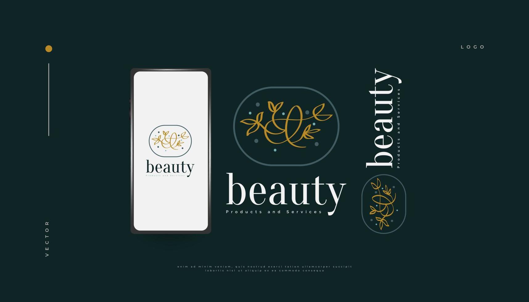 logo de fleur de luxe et minimal, adapté aux marques de spa, de beauté, de salon ou de cosmétiques. illustration de logo floral et feuilles vecteur