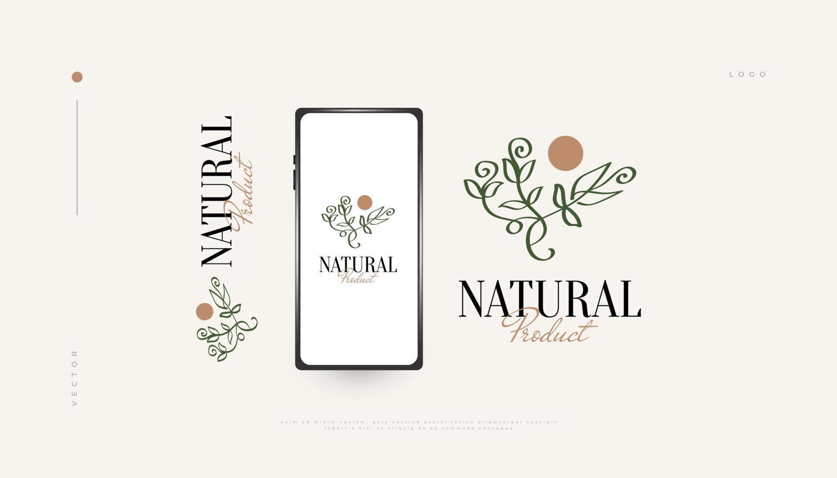 logo de fleur de luxe et minimal, adapté aux marques de spa, de beauté, de salon ou de cosmétiques. illustration de logo floral et feuilles vecteur