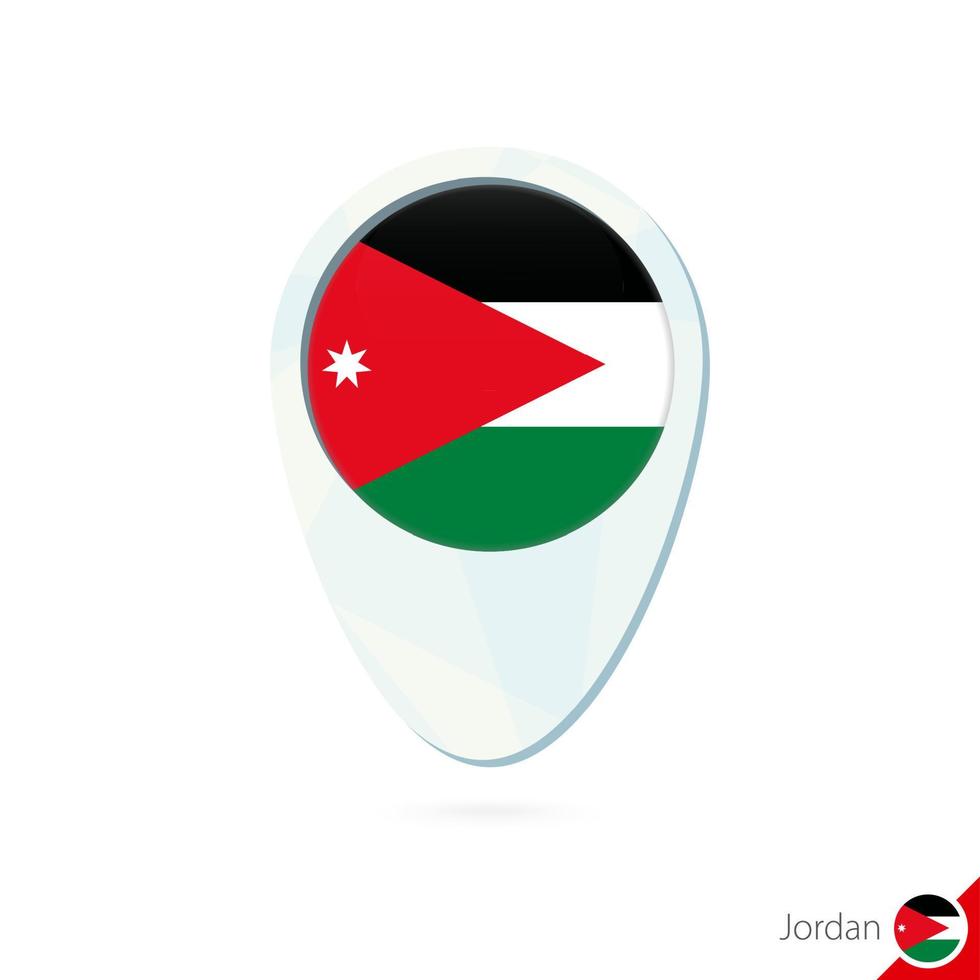 icône de broche de carte de localisation du drapeau jordanien sur fond blanc. vecteur