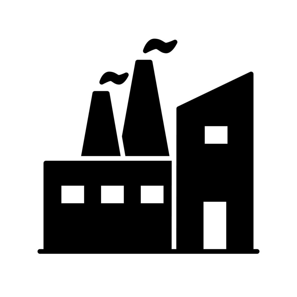 icône d'usine ou logo isolé sur fond blanc signe symbole illustration vectorielle - collection d'icônes vectorielles de style noir de haute qualité vecteur