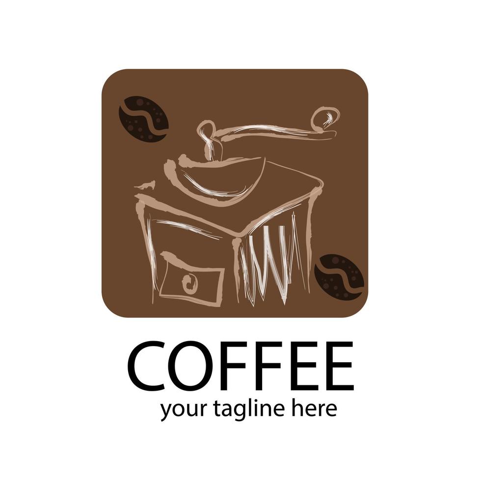 concept de logo de broyeur classique. modèle de conception de café, de production ou de boisson. illustration vectorielle vecteur