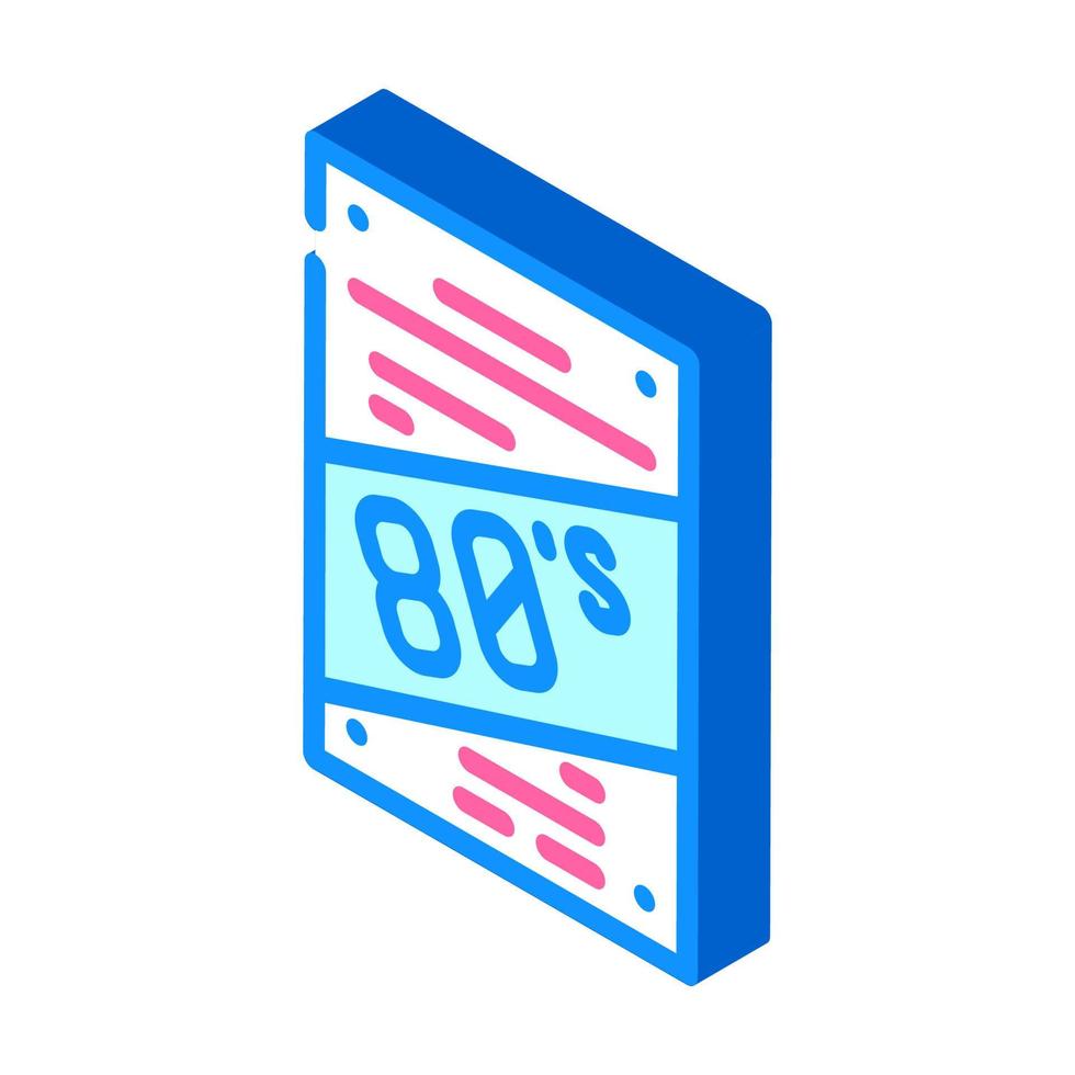 affiche disco des années 80 icône isométrique illustration vectorielle vecteur
