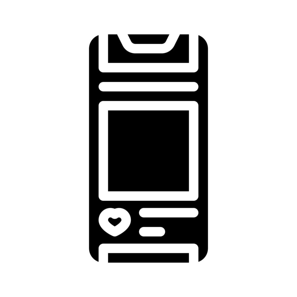 réseaux sociaux smartphone glyphe icône illustration vectorielle vecteur