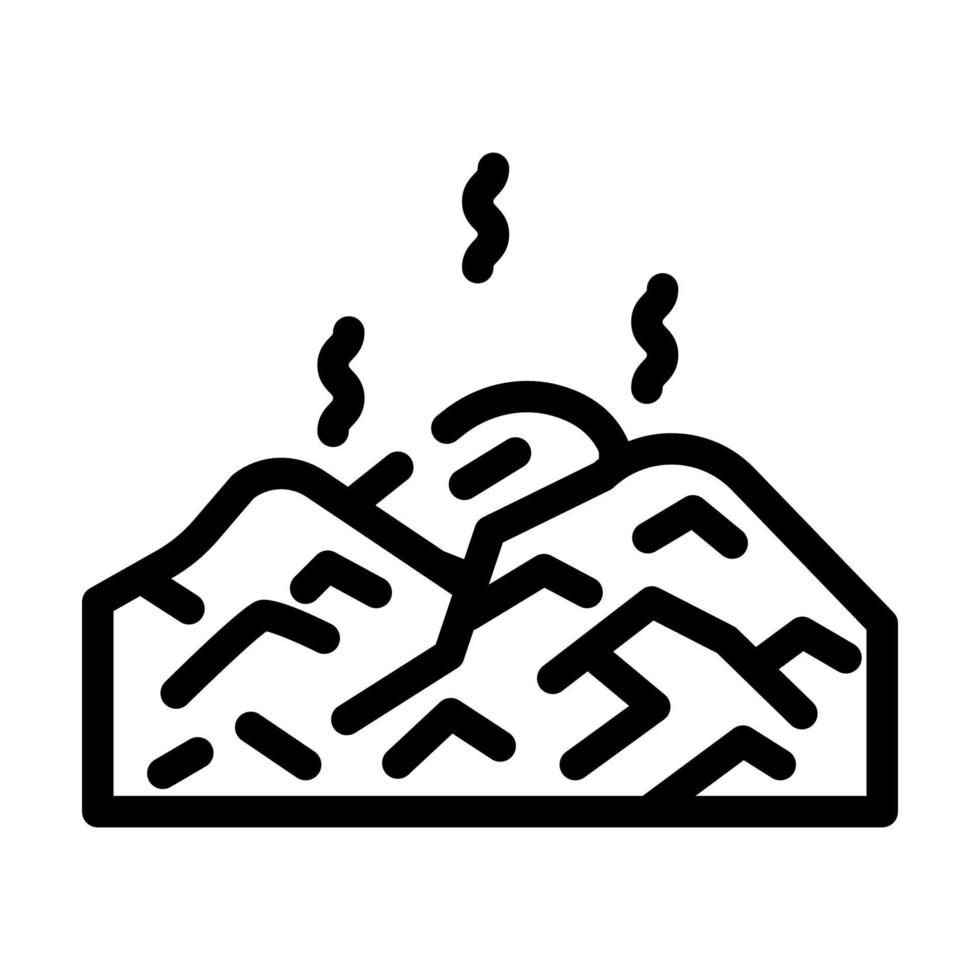 illustration vectorielle de l'icône de la ligne de biogaz de gaz d'enfouissement vecteur