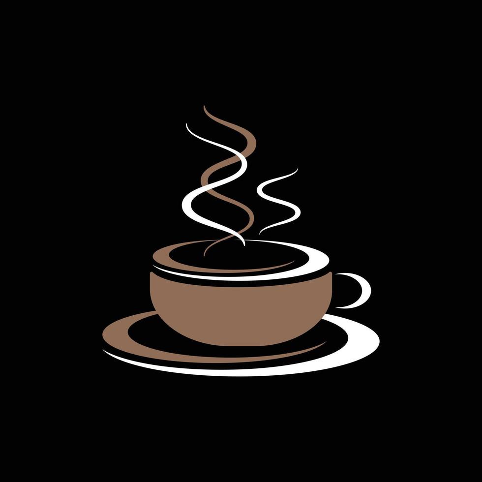 logo d'une tasse de café chaud, avec de la vapeur qui s'en dégage 2 vecteur
