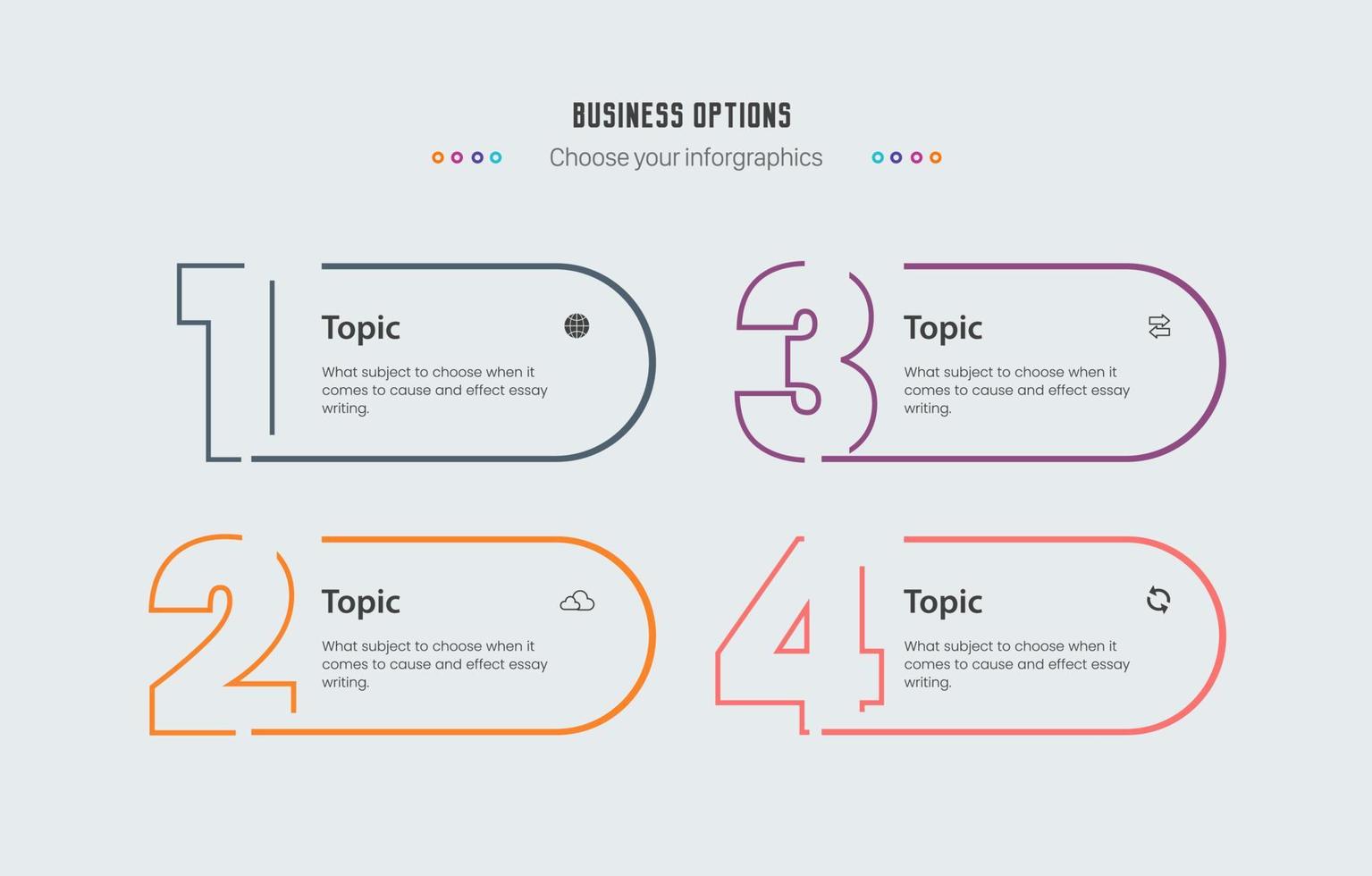 infographie cinq illustration vectorielle de mise en page vecteur