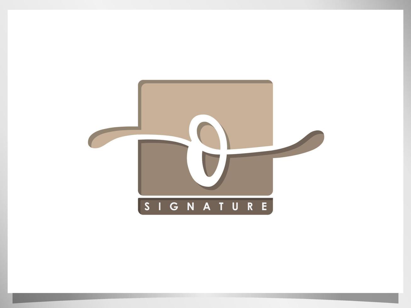 création de logo de signature créative. monogramme d'écriture manuscrite lettre o logo design illustration vectorielle carrée isolée vecteur