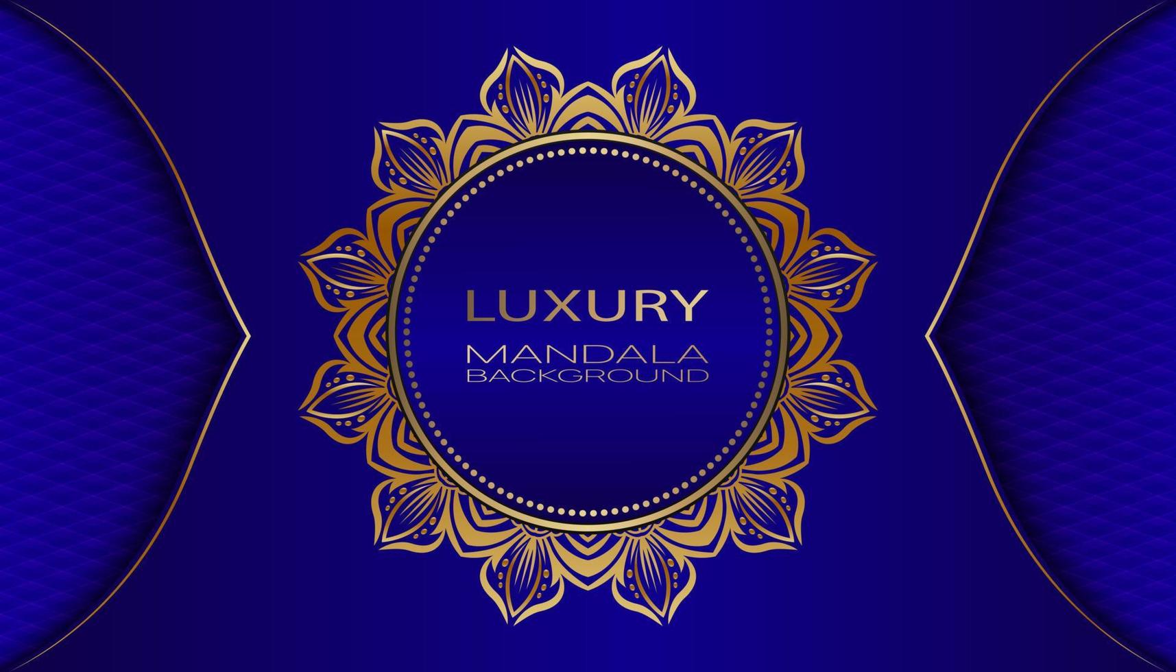 design vecteur luxe mandala fond bleu dégradé