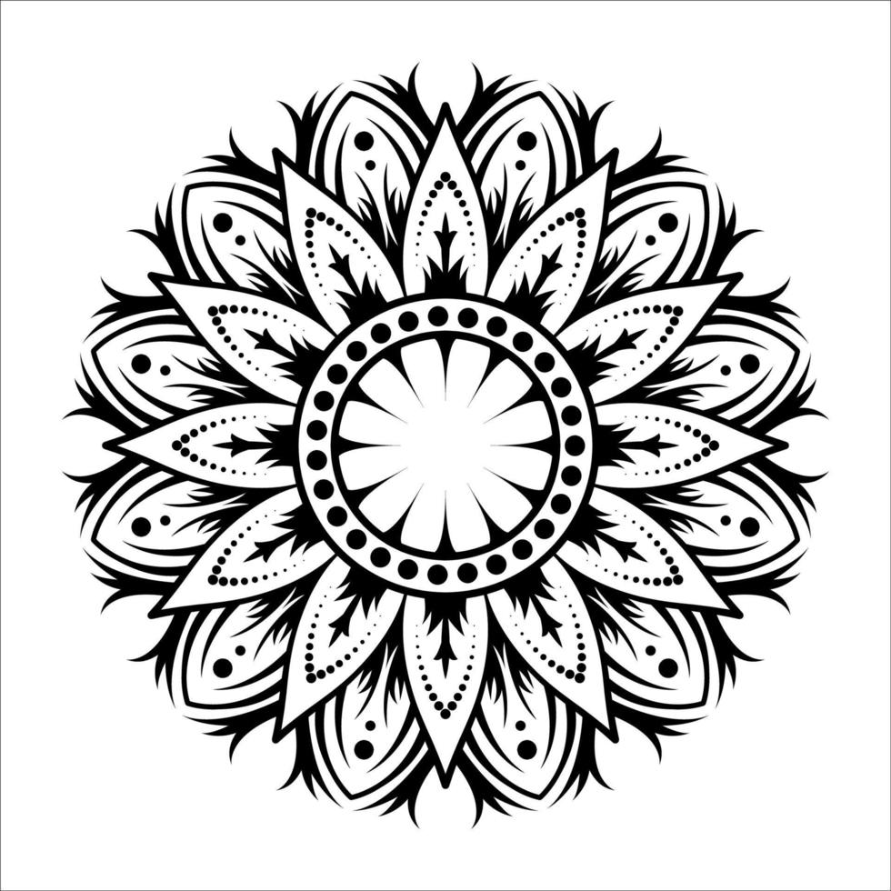 mandala vecteur ornement vintage noir et blanc 08