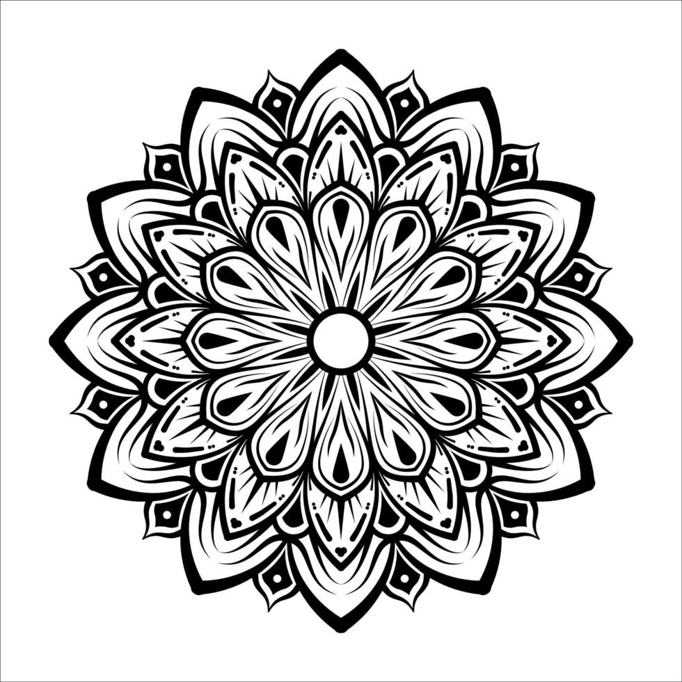 mandala vecteur ornement vintage noir et blanc 07