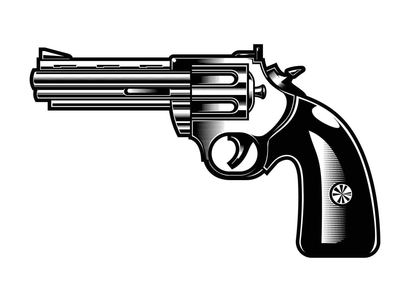 conception d'illustration vectorielle d'arme de poing revolver vecteur