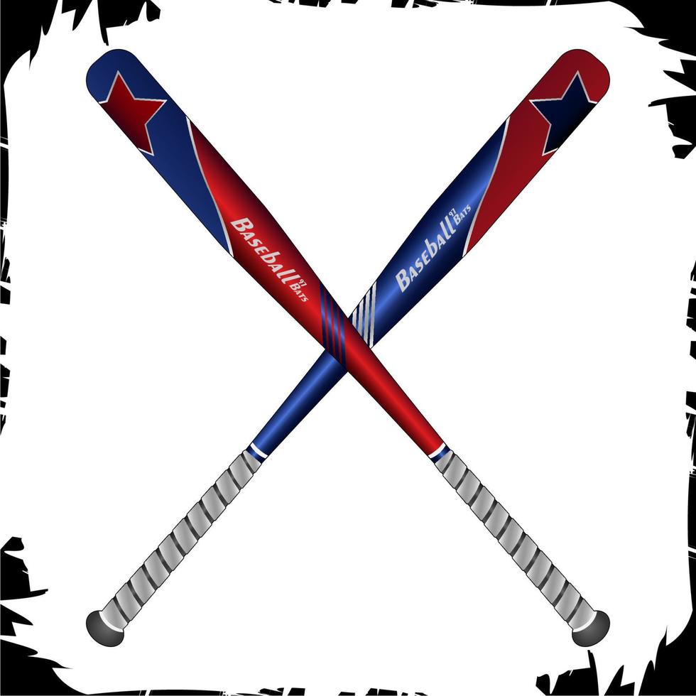 illustration d'objets vectoriels couleur de batte de baseball vecteur