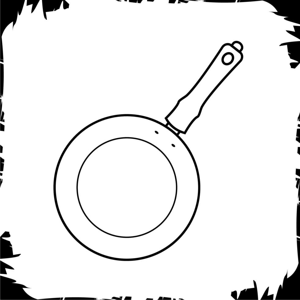 illustration d'objets vectoriels icône de poêle à frire vecteur