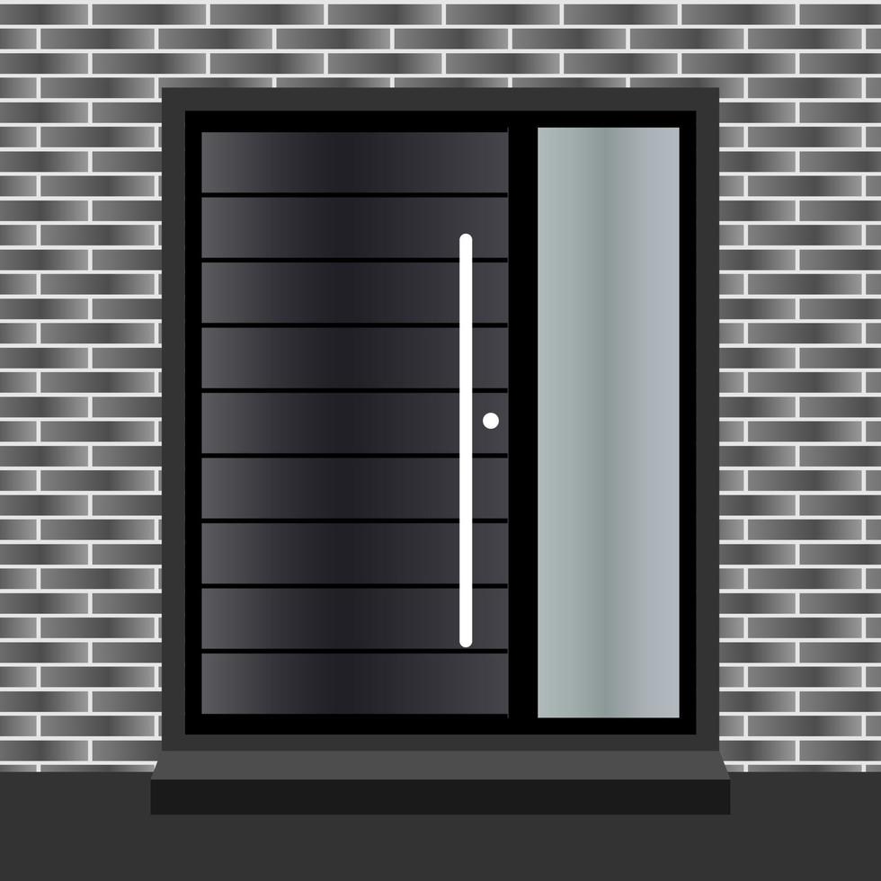 illustration d'objets vectoriels vue de face de la porte de la maison vecteur