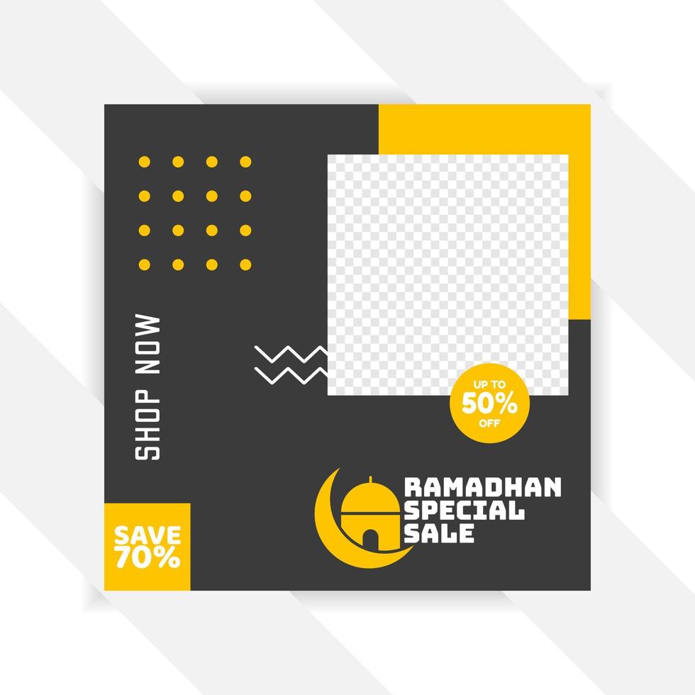 pack de médias sociaux du ramadan. modèle de présentation d'entreprise. ensemble de billets de blog carrés modernes bannière d'informations simple modifiable, idée de couverture de livre à la mode. minimal. pour l'application, le style d'affichage numérique de la messagerie Web. vecteur