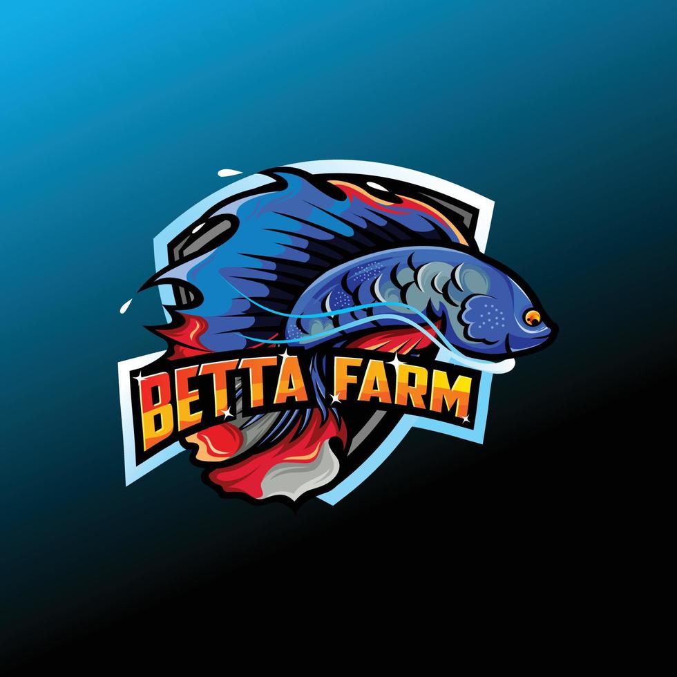 création de logo de mascotte betta farm vecteur