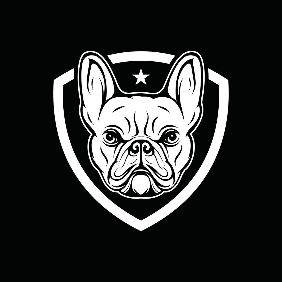 conception de vecteur de tête de chien sur la couleur noir et blanc pour le logo de la mascotte