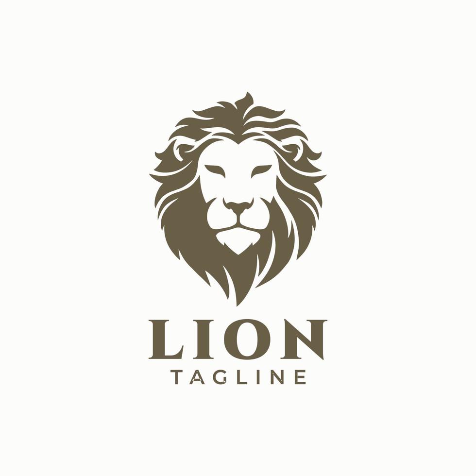 modèle de conception de logo de tête de lion. vecteur