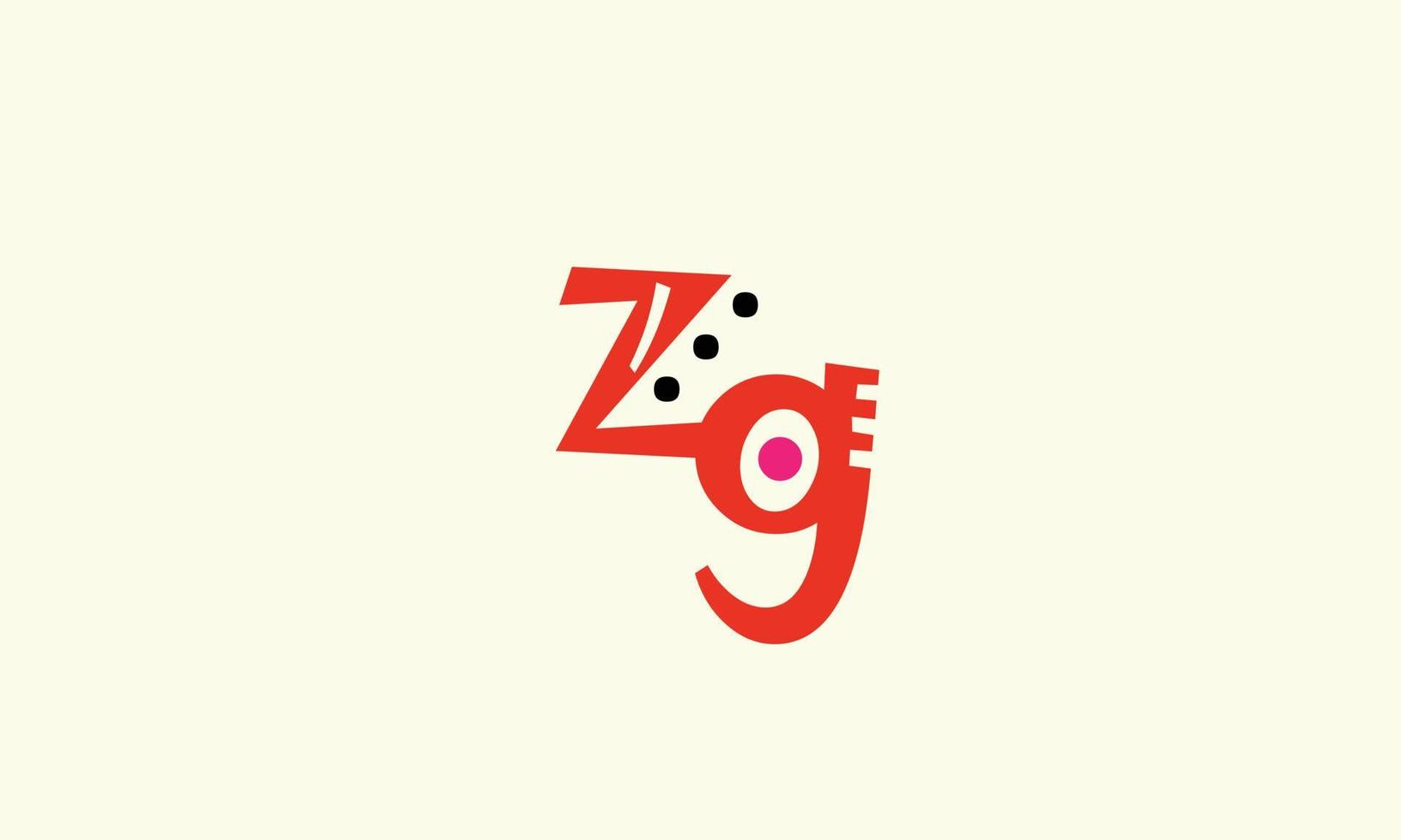 alphabet lettres initiales monogramme logo zg, gz, g et z vecteur